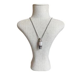 Charriol Ribbed Capsule Barrel Pendant Necklace